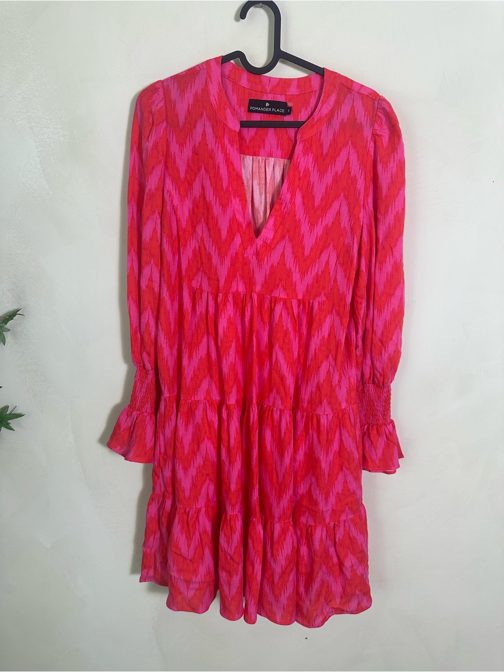 Tuckernuck Pomander Place Ikat Kenzo Dress in Hot Pink Size Small